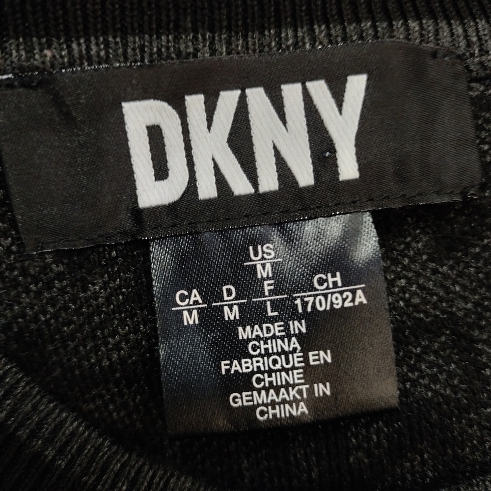 DKNY Sweater Dress Women's Black Gray Sweater Dress Size M - Picture 7 of 8